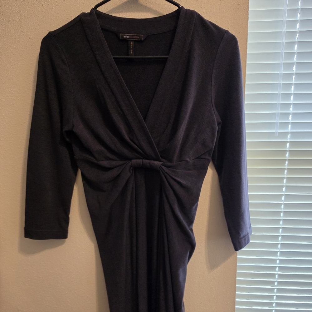 BCBGMaxAzria Twist-Front 3/4 Sleeve Sheath Dress